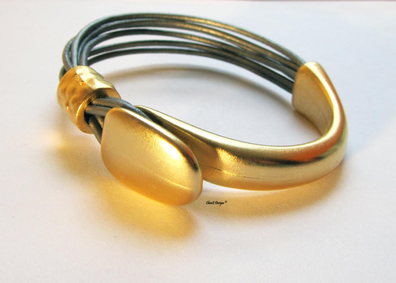Gold Buckle Leather Bracelet, Winter 2014 Women Jewelry, Year